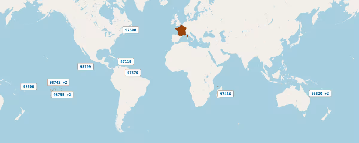 Aperçu mondial des codes postaux d’outre-mer